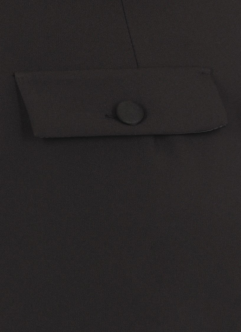 Elisabetta Franchi Black Crêpe Pants With Tailored Silhouette