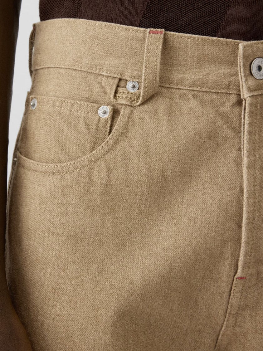 Jacquemus Beige Straight Fit Cotton Jeans