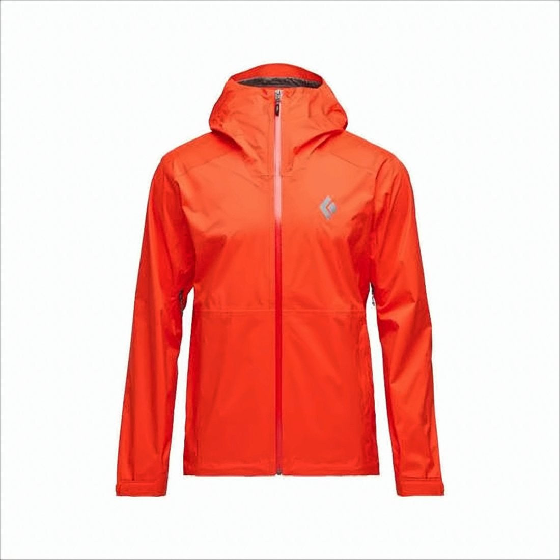 Black Diamond Lightweight Water-Resistant Jacket With Hood And Zipper Closure