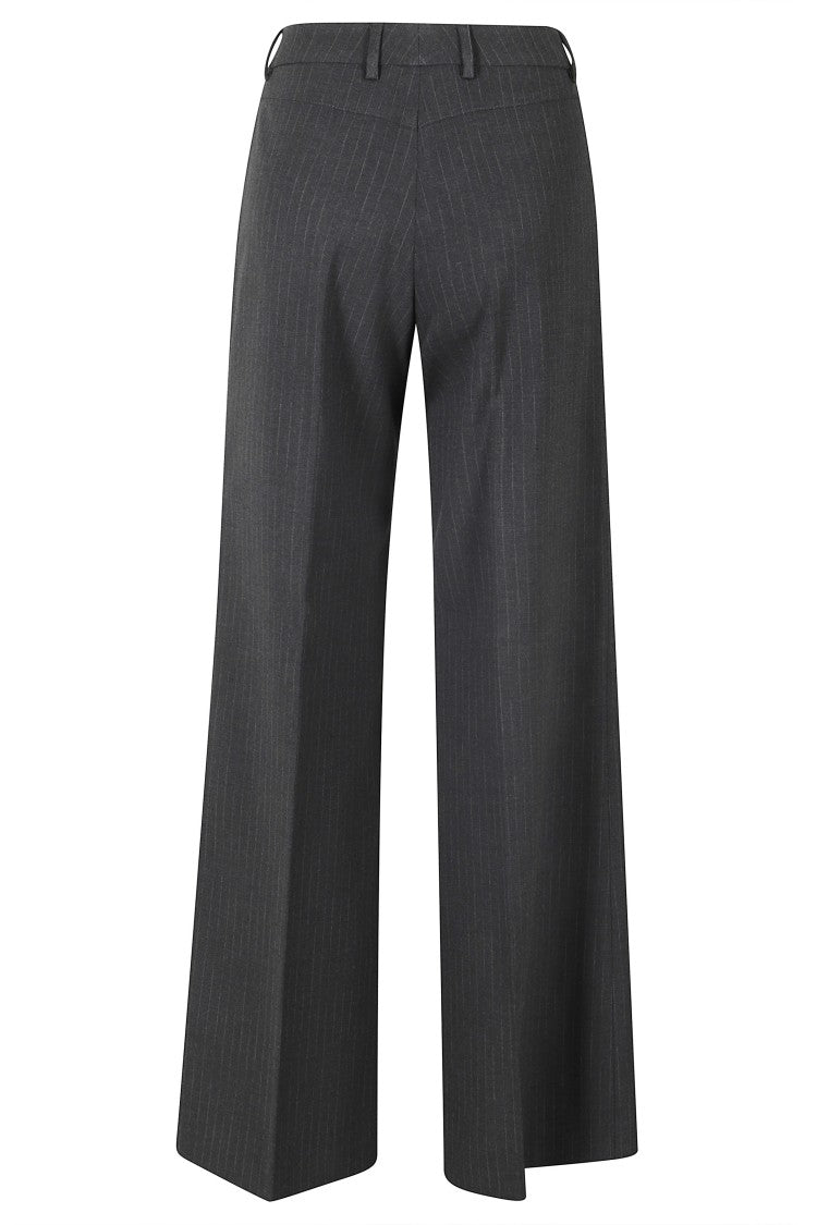 Seventy Dark Grey Wide-Leg Wool-Blend Flared Pants