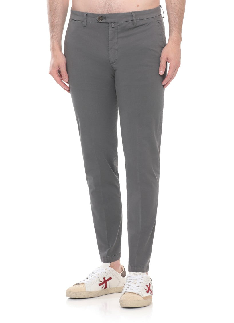 Briglia 1949 Grey Bg04 Cotton Straight-Leg Pants
