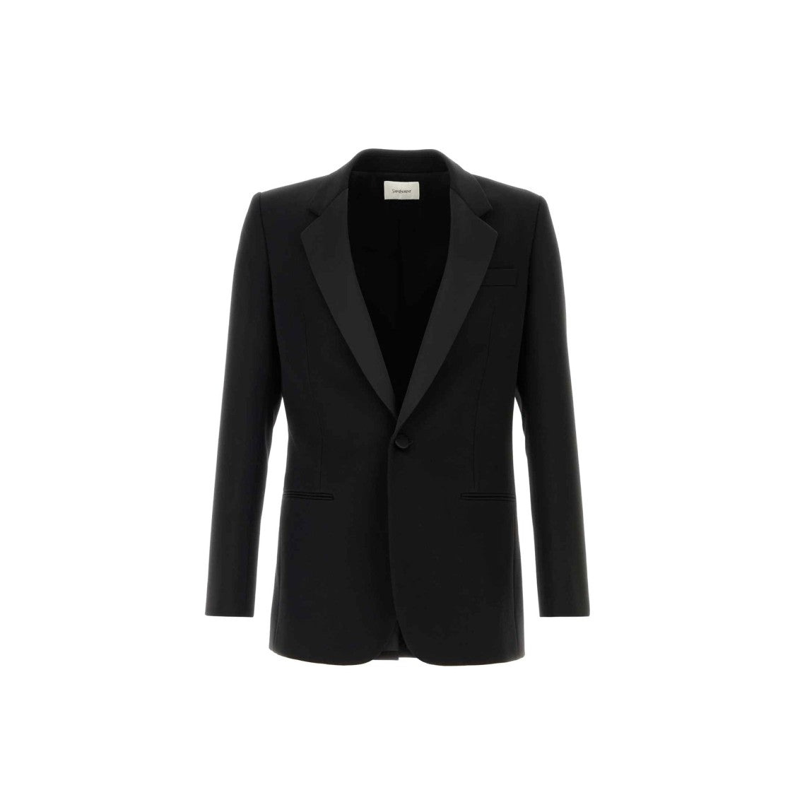 Saint Laurent Black Satin Finish Smoking Jacket