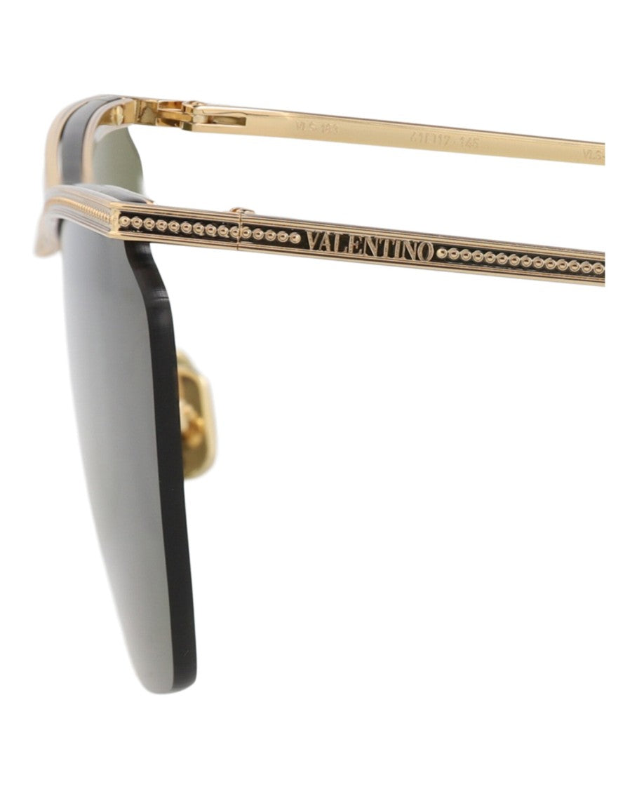 Valentino Square-Frame Metal Sunglasses