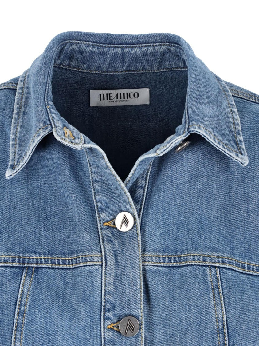 The Attico Mini Denim Dress – Light Blue
