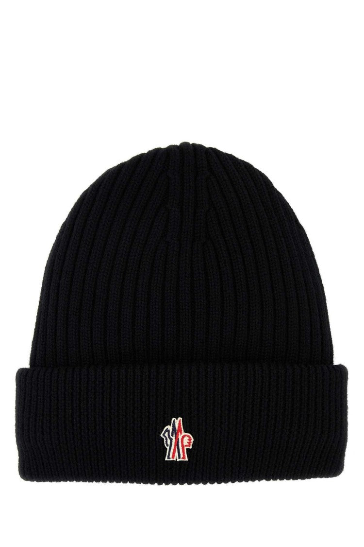 Moncler Grenoble Black Wool Beanie Hat