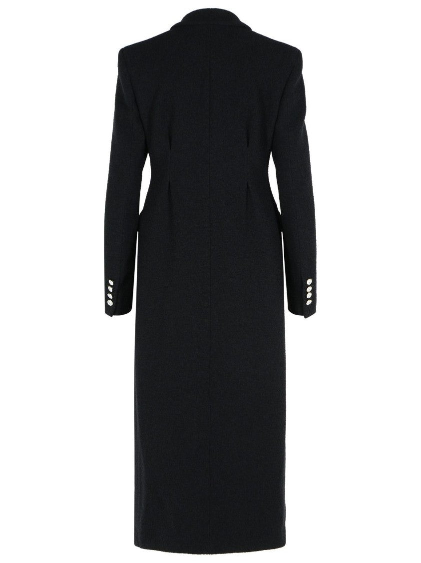 Alessandra Rich Black Virgin Wool Blend Coat