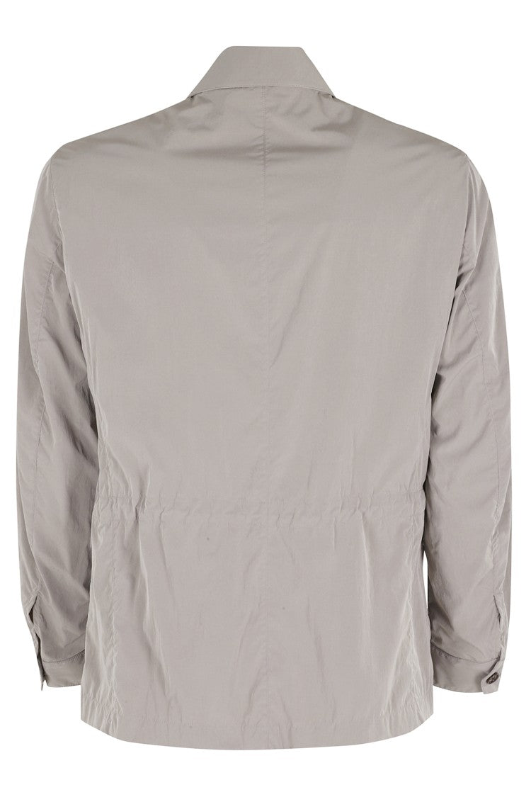 Montecore Gray Nylon Light Cropped Shoulders-Insignia Polyamide Jacket