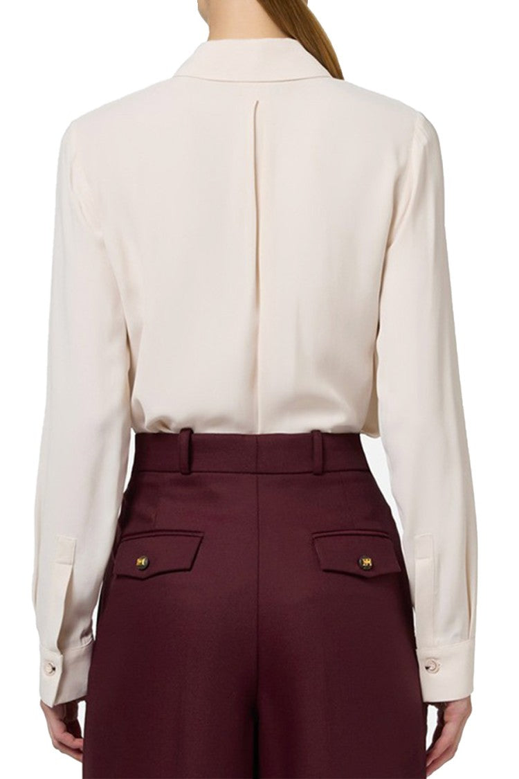 Elisabetta Franchi White Viscose Logo-Patch Shirt