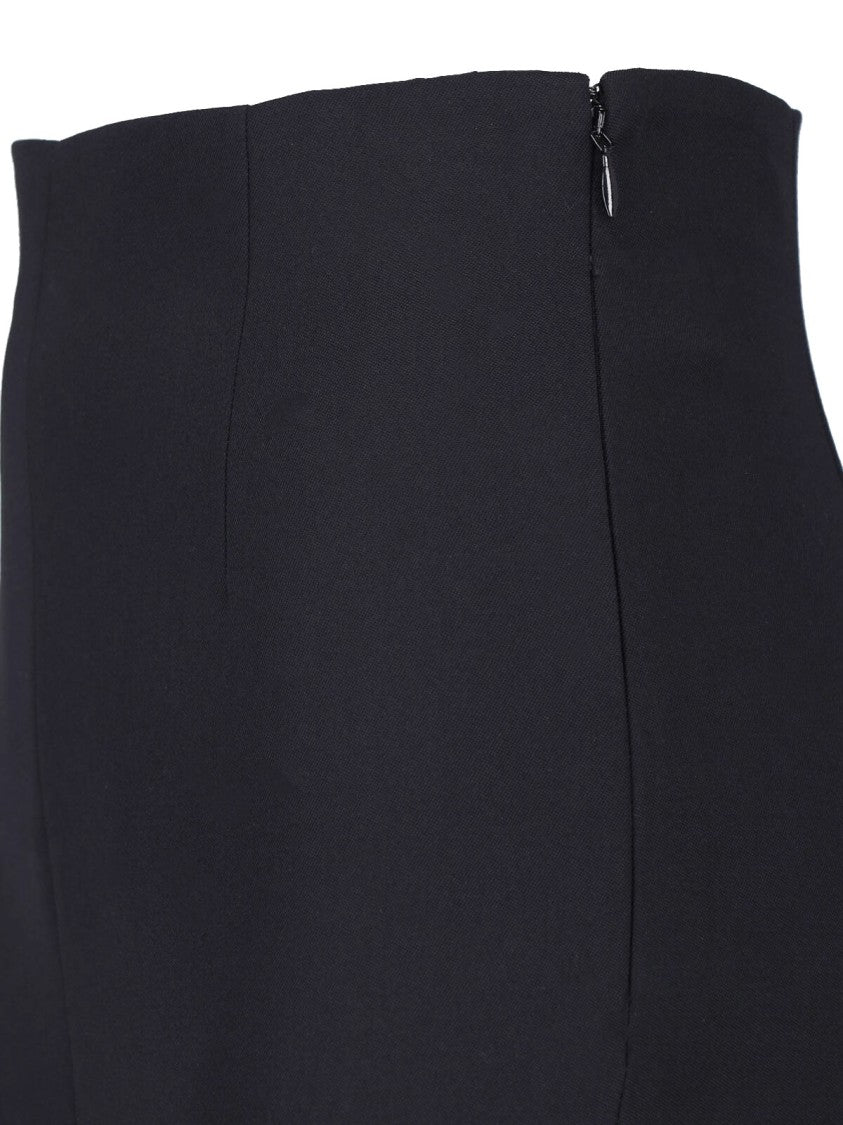 Maison Margiela Black Virgin Wool Split Maxi Skirt