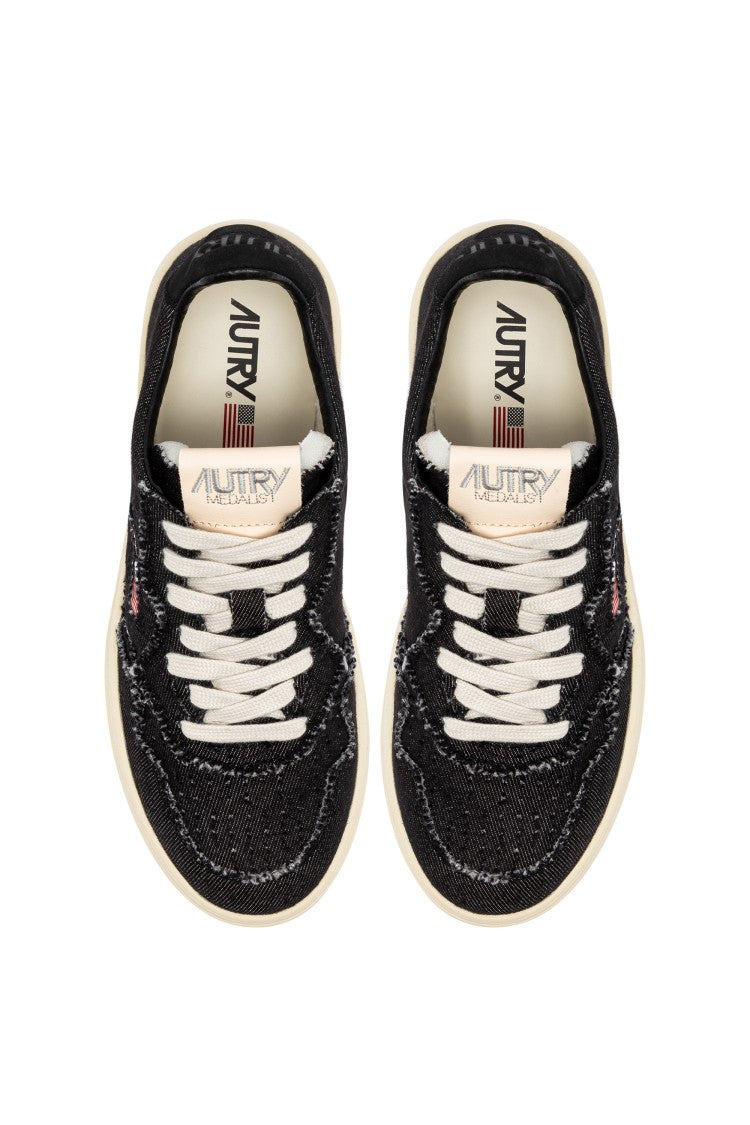 Autry Women’S Medalist Black Denim Sneakers
