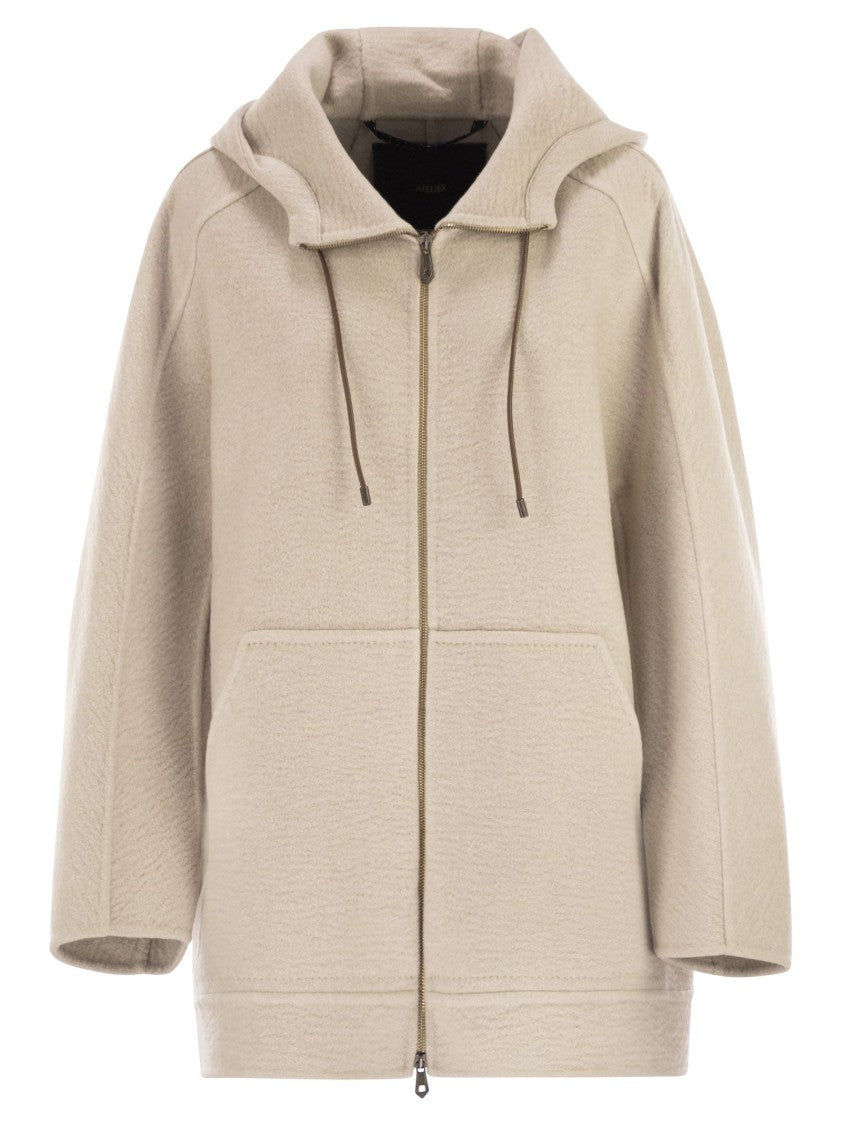 Max Mara Gradi - Double-Layered Pure Cashmere Sweatshirt Coat