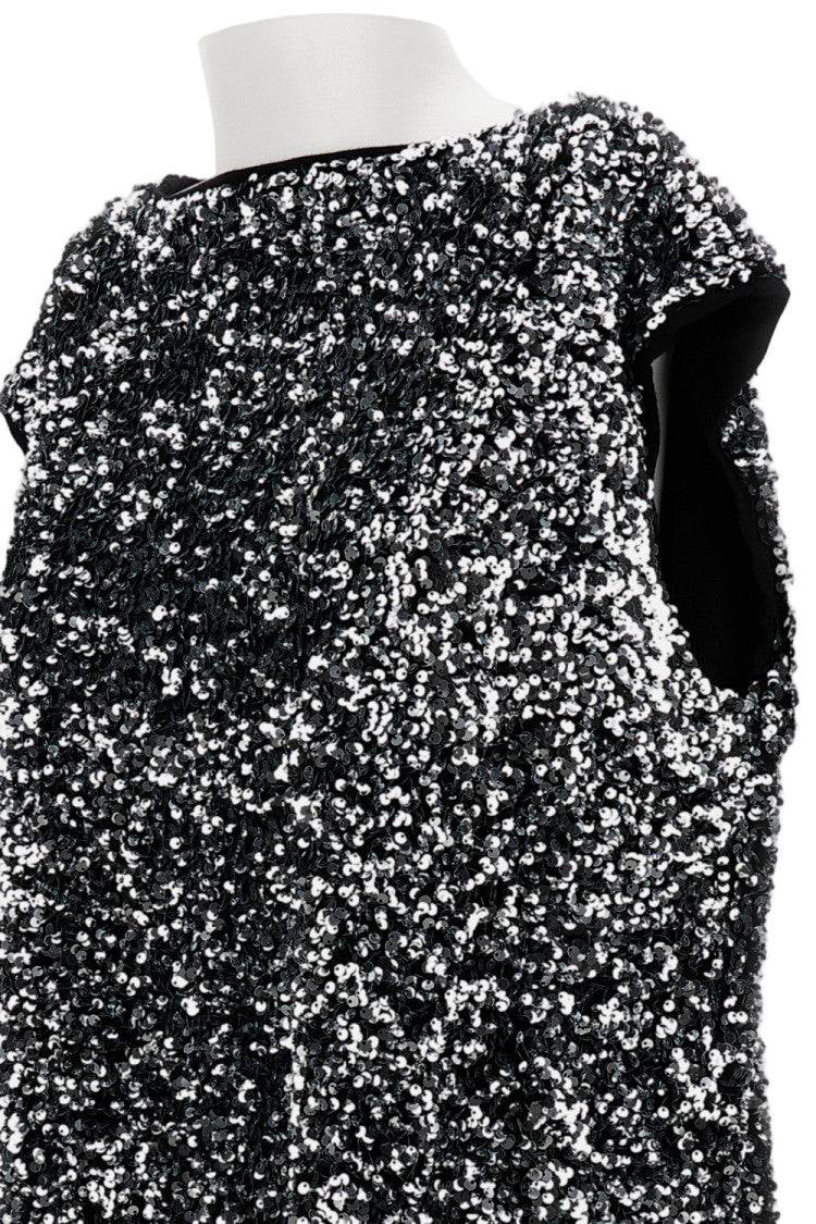 Junya Watanabe Oversized Sleeveless Top With Silver Sequin Detail