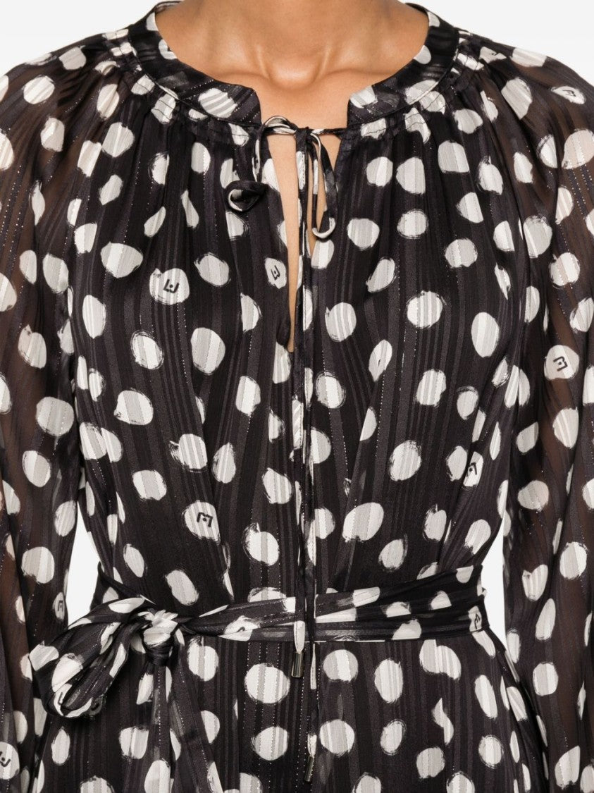 Liu Jo Black And White Polka Dot Mini Dress