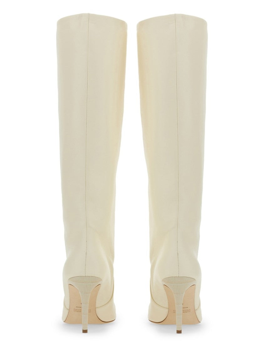 Paris Texas Knee-High Leather Boots With Pointed Toe