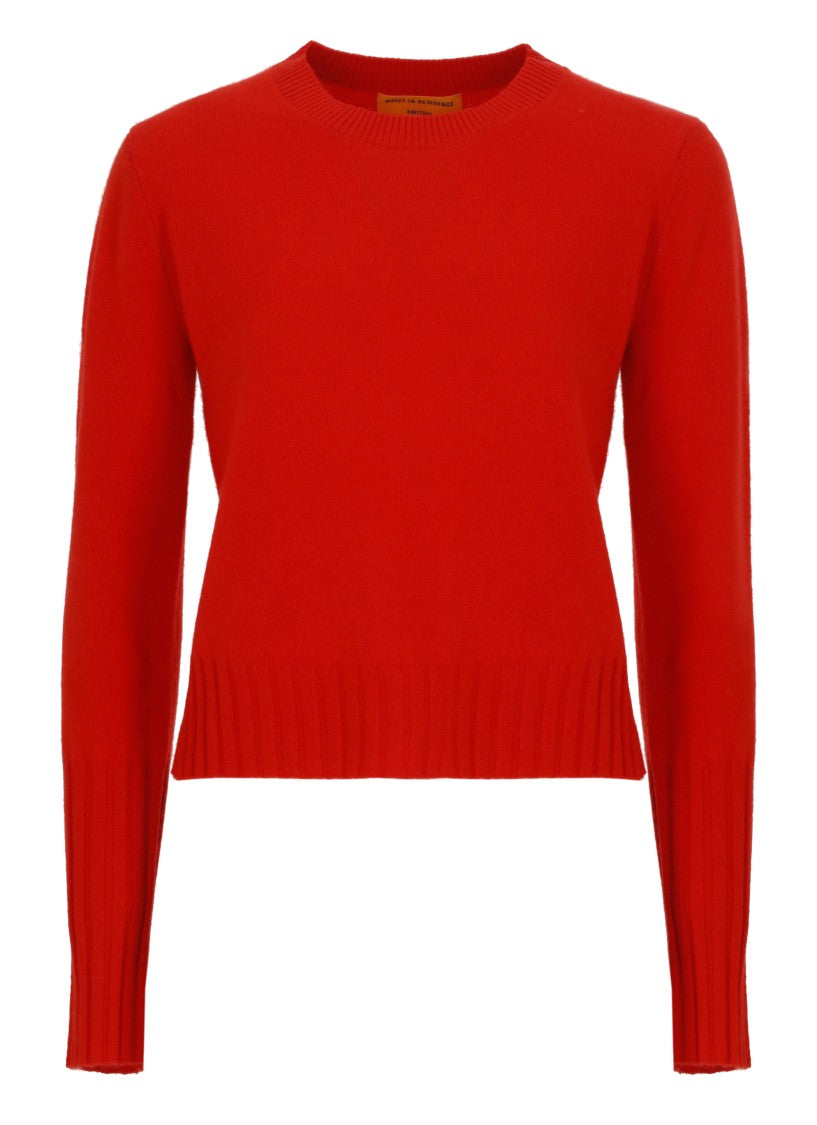 Guest In Residence Orange Shrunken Crew Cashmere Sweater
