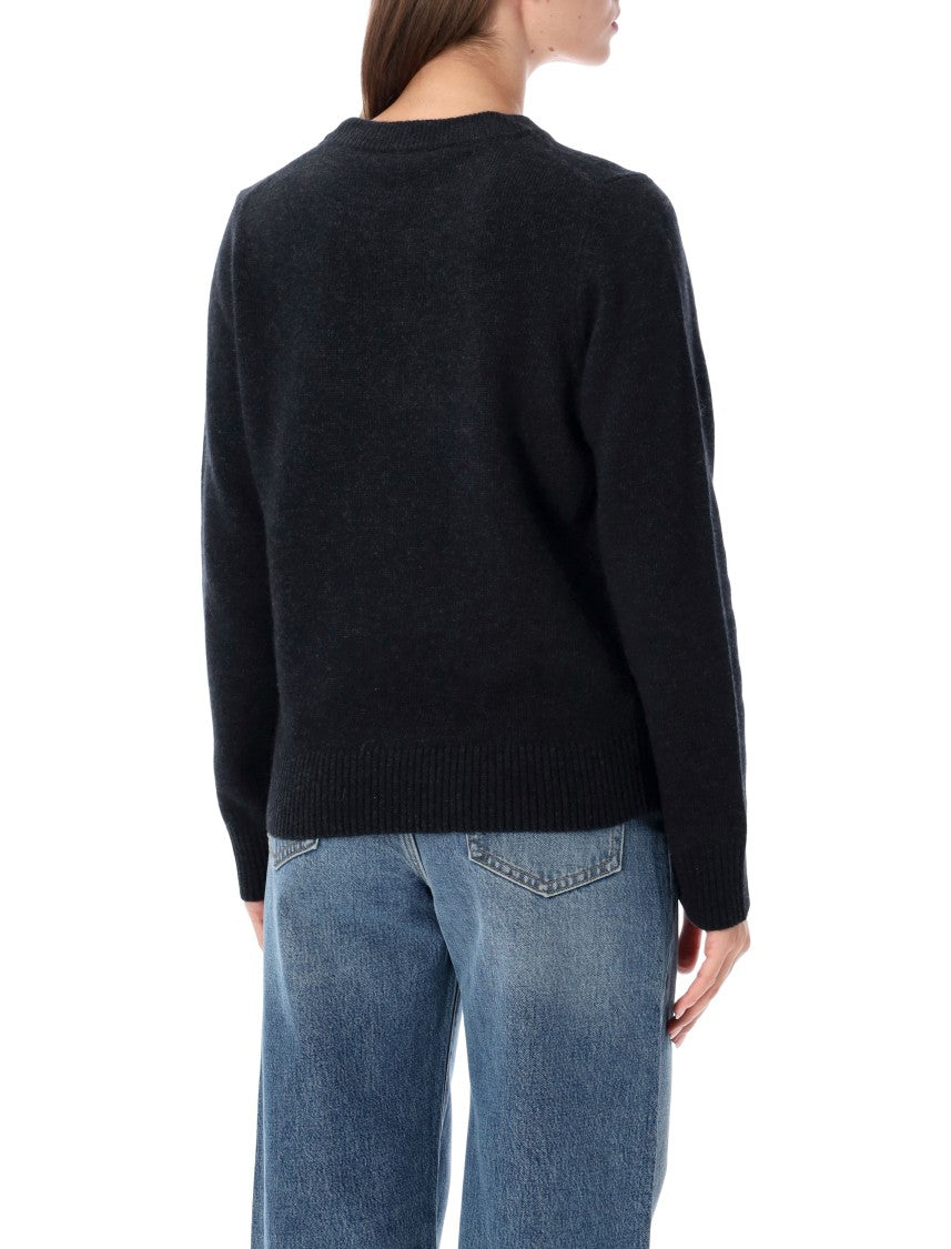 Ganni Graphic Forest Teddy Wool Sweater With Playful Message