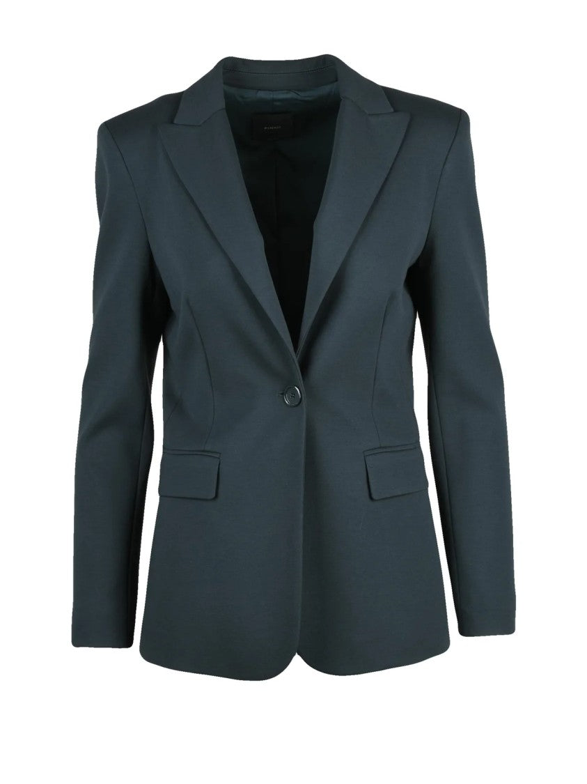 Pinko Forest Green New Signum Viscose-Blend Jacket