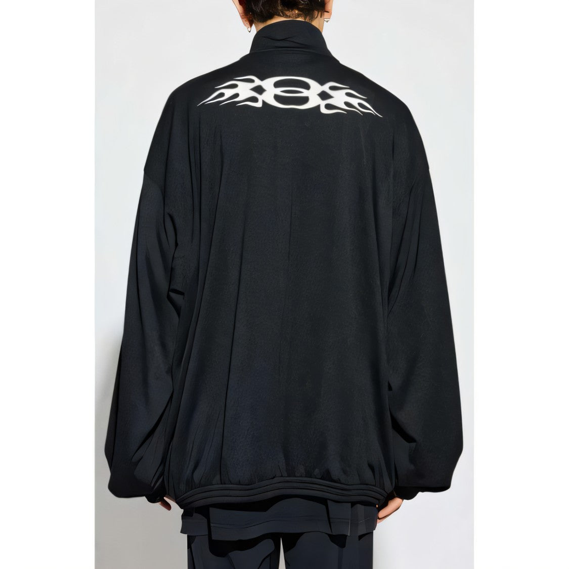 Balenciaga Relaxed-Fit Graphic Logo Jacket With High Collar