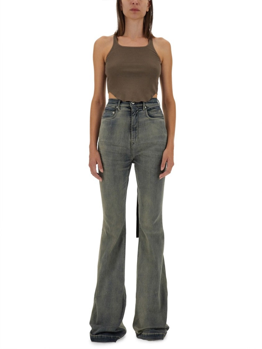 Drkshdw By Rick Owens Cropped Fitted Tank Top