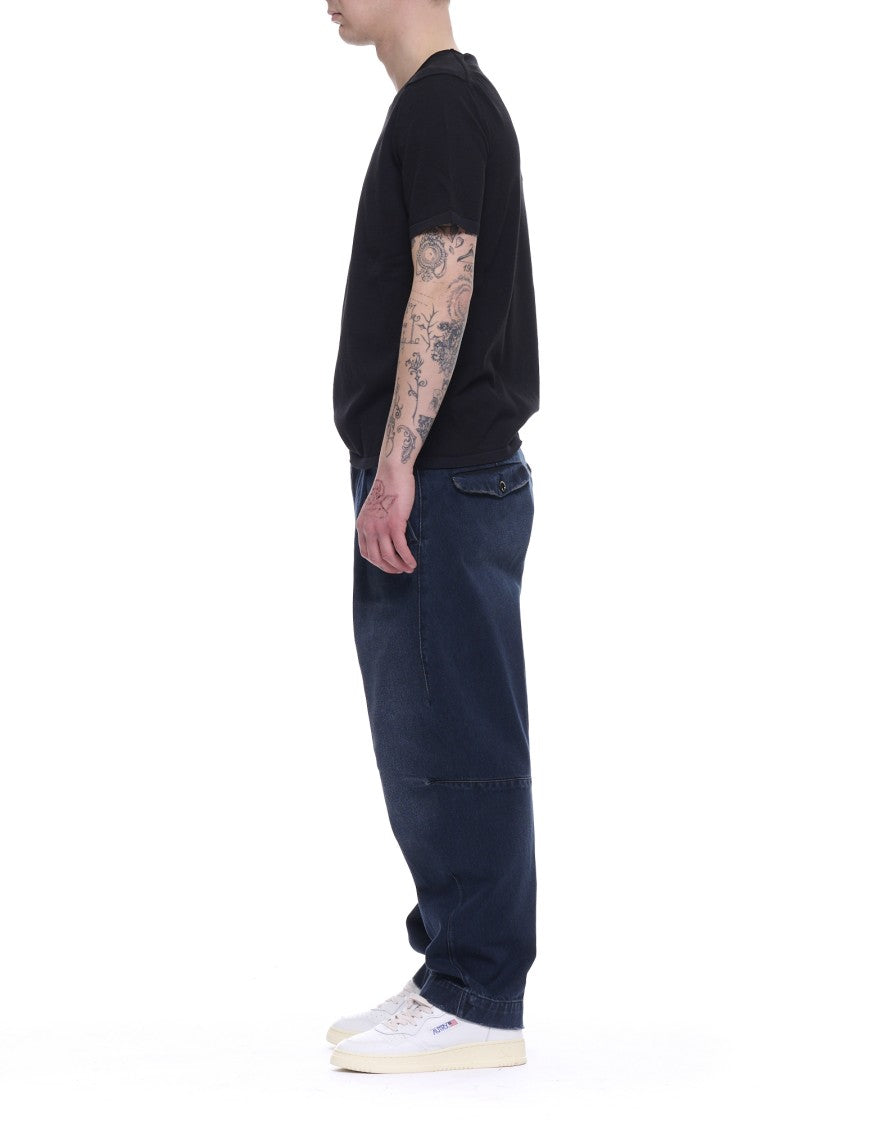 Fabrizio Del Carlo Round Neck Black Cotton T-Shirt
