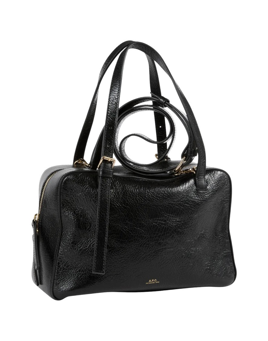 A.P.C. Rectangular Handbag With Polished Surface And Adjustable Handle
