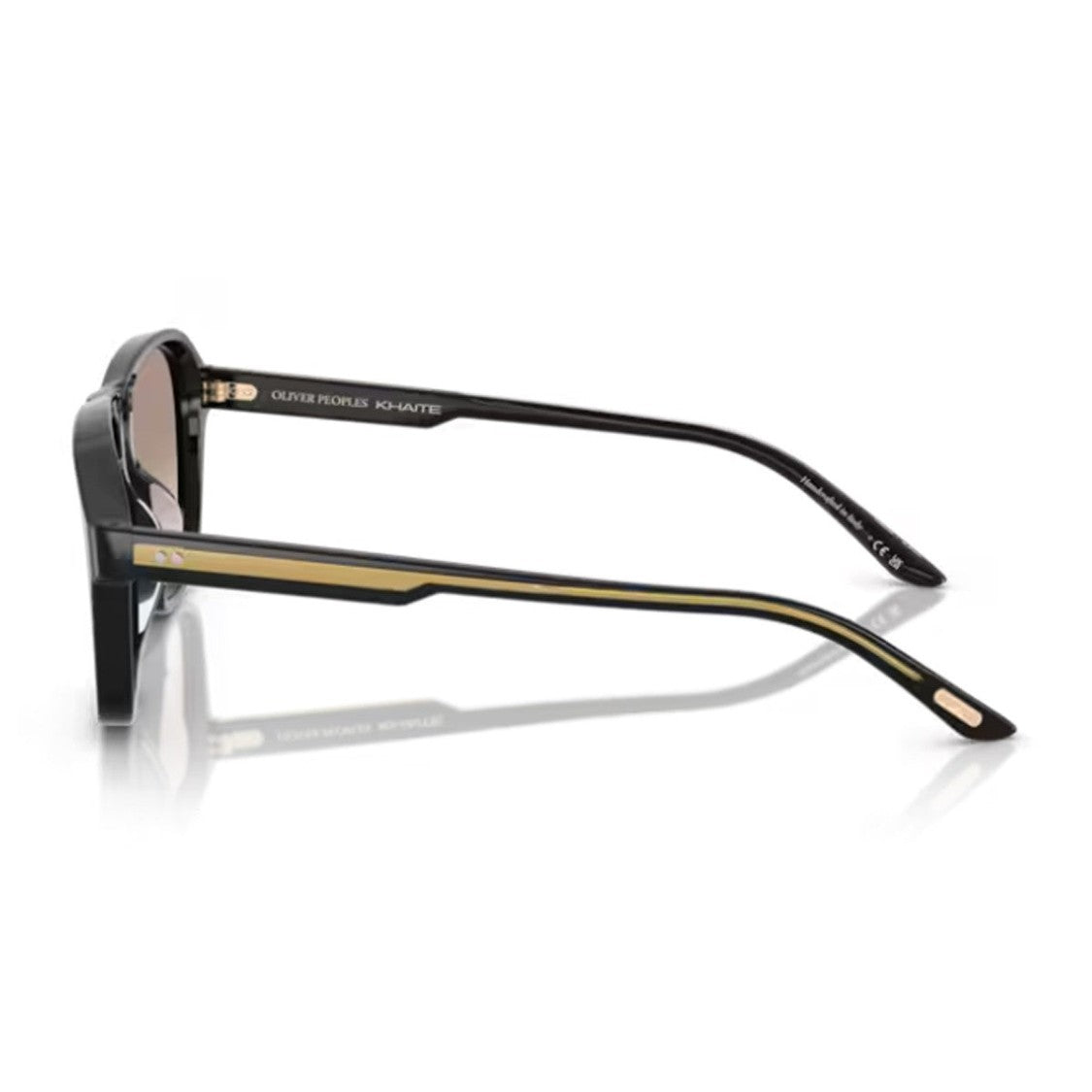 Oliver Peoples Black Khaite Acetate Aviator Sunglasses