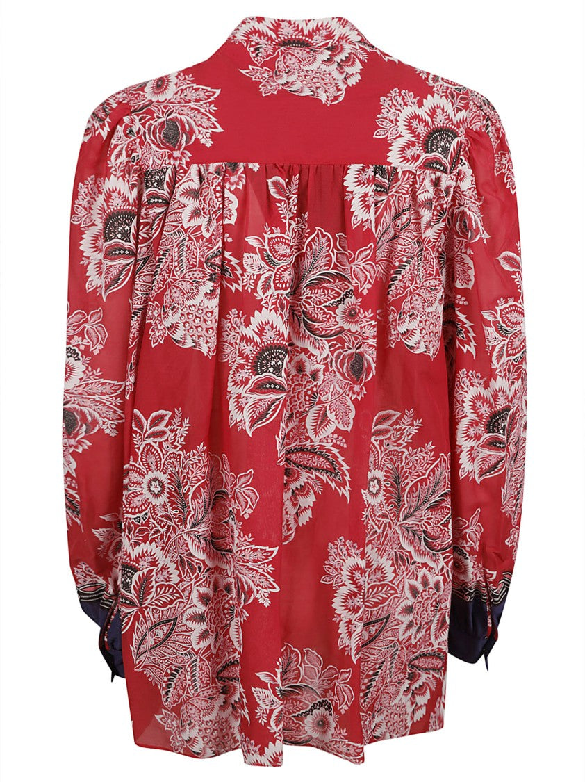 Etro Red Floral Pattern Shirt