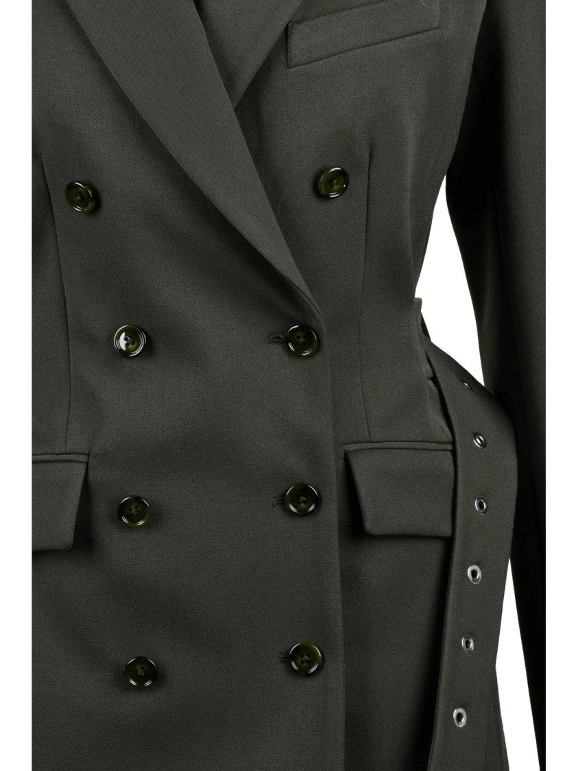 Dondup Double-Breasted Tailored Jacket With Adjustable Martingale