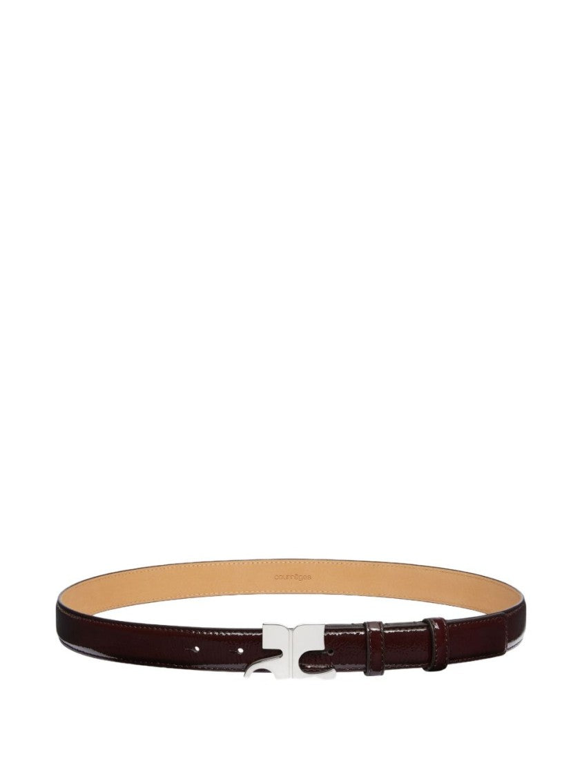 Courrèges Glossy Burgundy Patent Leather Belt