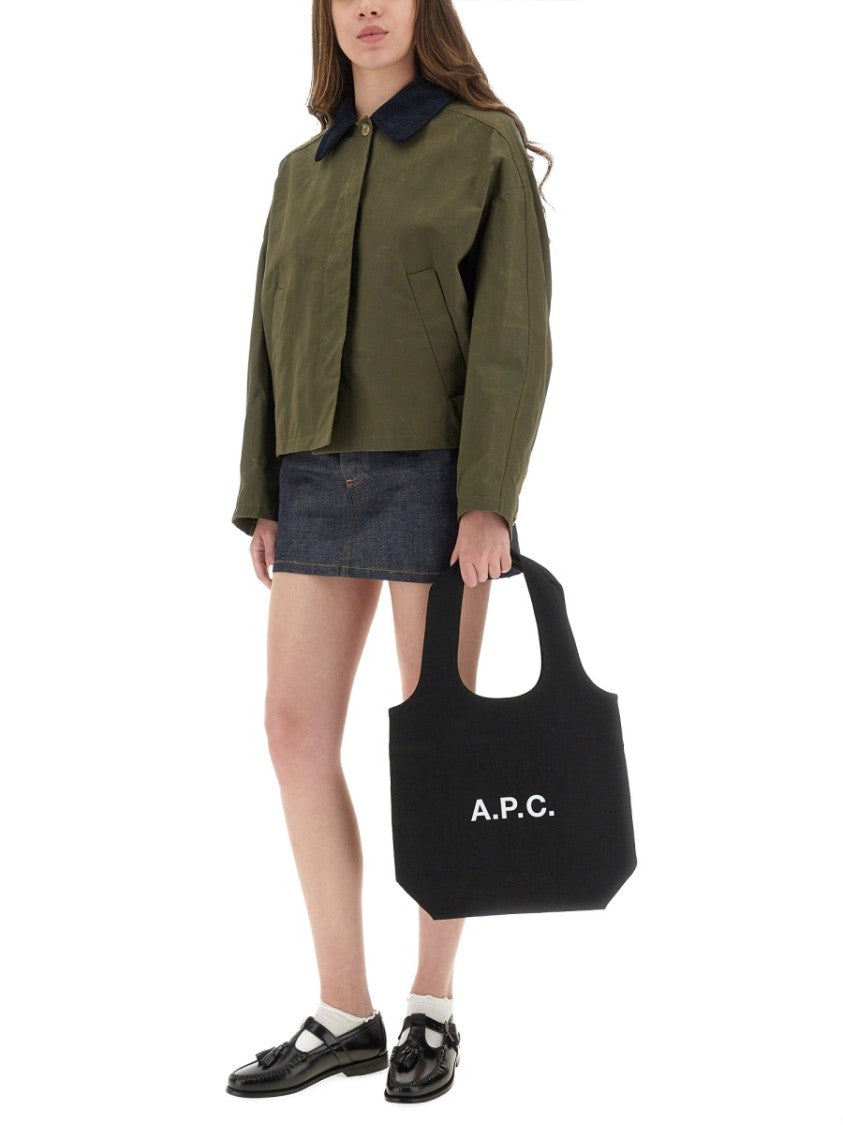A.P.C. Cropped Boxy Cut Jacket With Classic Collar