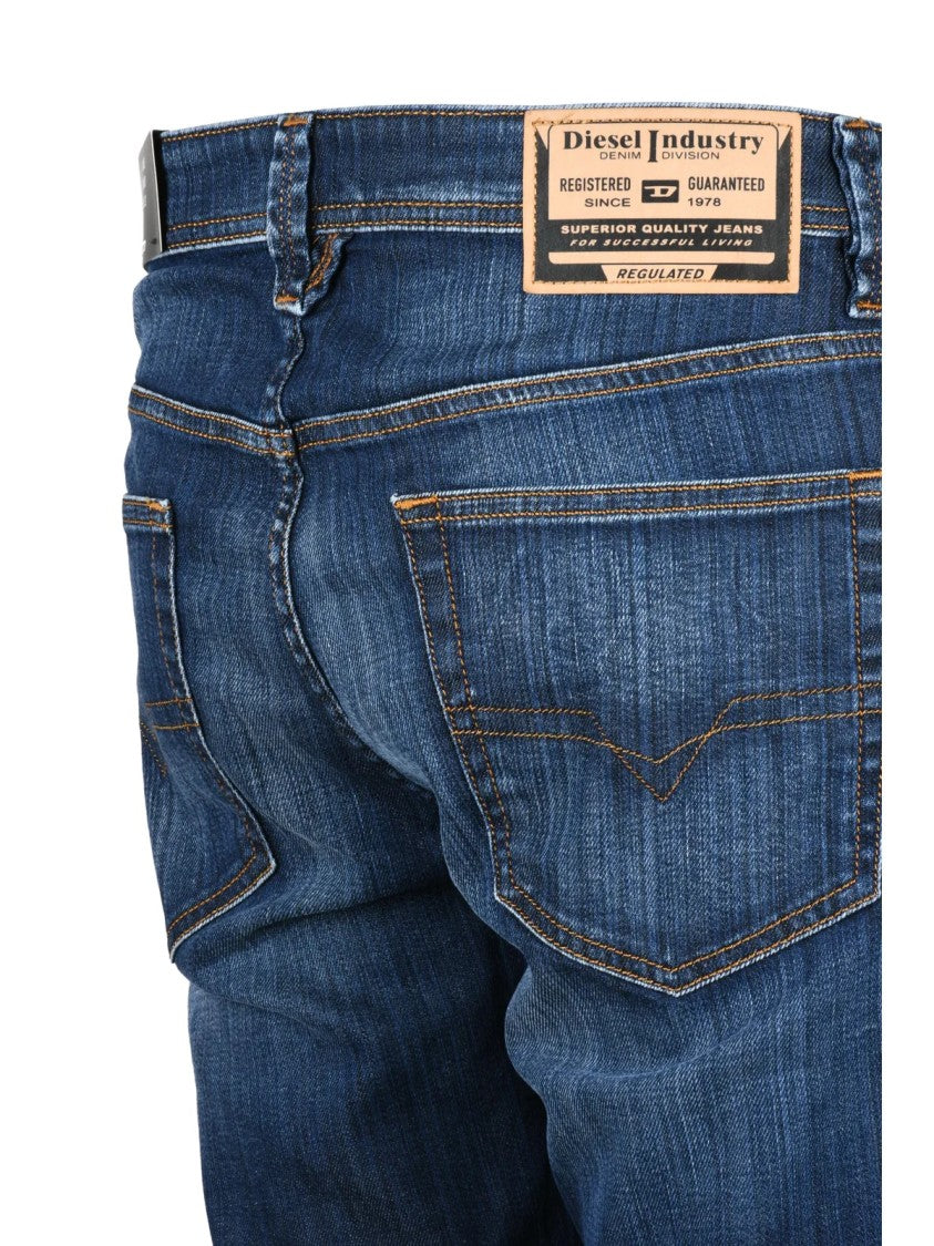 Diesel Blue Cotton-Blend Markee Straight-Leg Jeans
