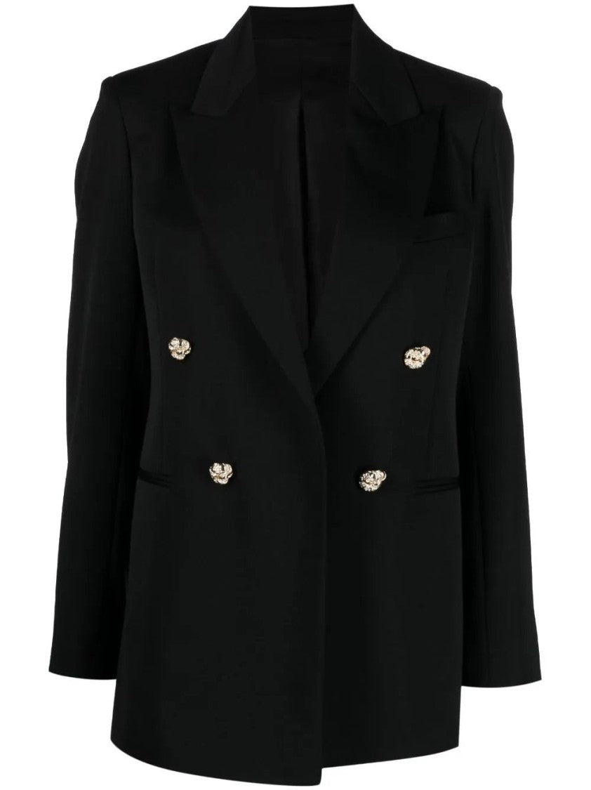 Lanvin Tailored Double-Breasted Blazer With Gold-Tone Buttons