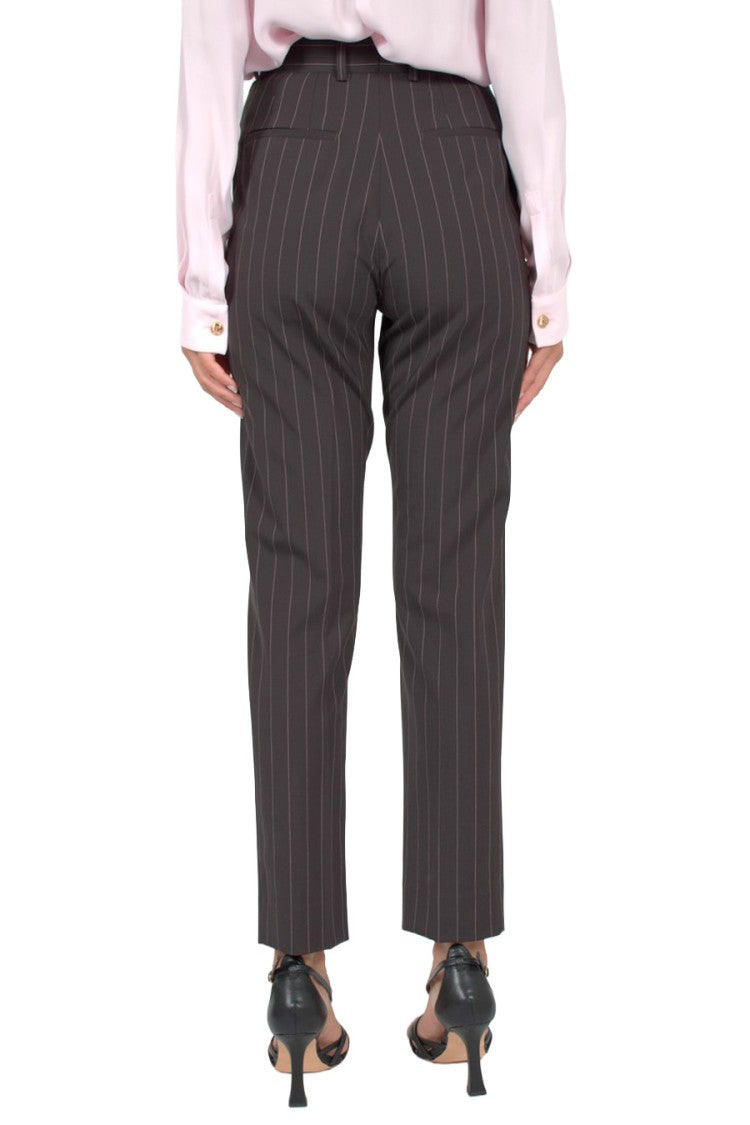 Dolce & Gabbana Charcoal Pinstripe Tapered Wool-Blend Pants