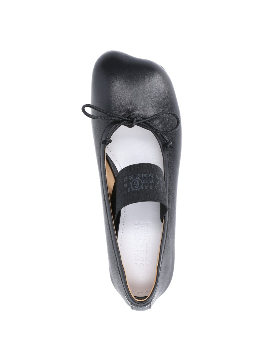 Mm6 By Maison Margiela Black Anatomic Nappa Leather Flats