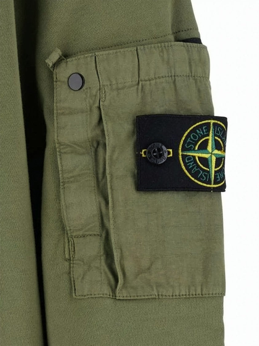 Stone Island Olive Green Relaxed Fit Crewneck Sweatshirt