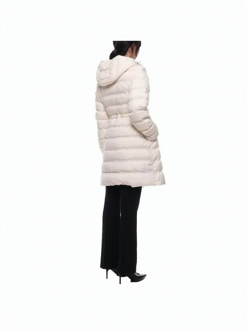 Moncler Quilted Long Padded Coat With Drawstring Waist