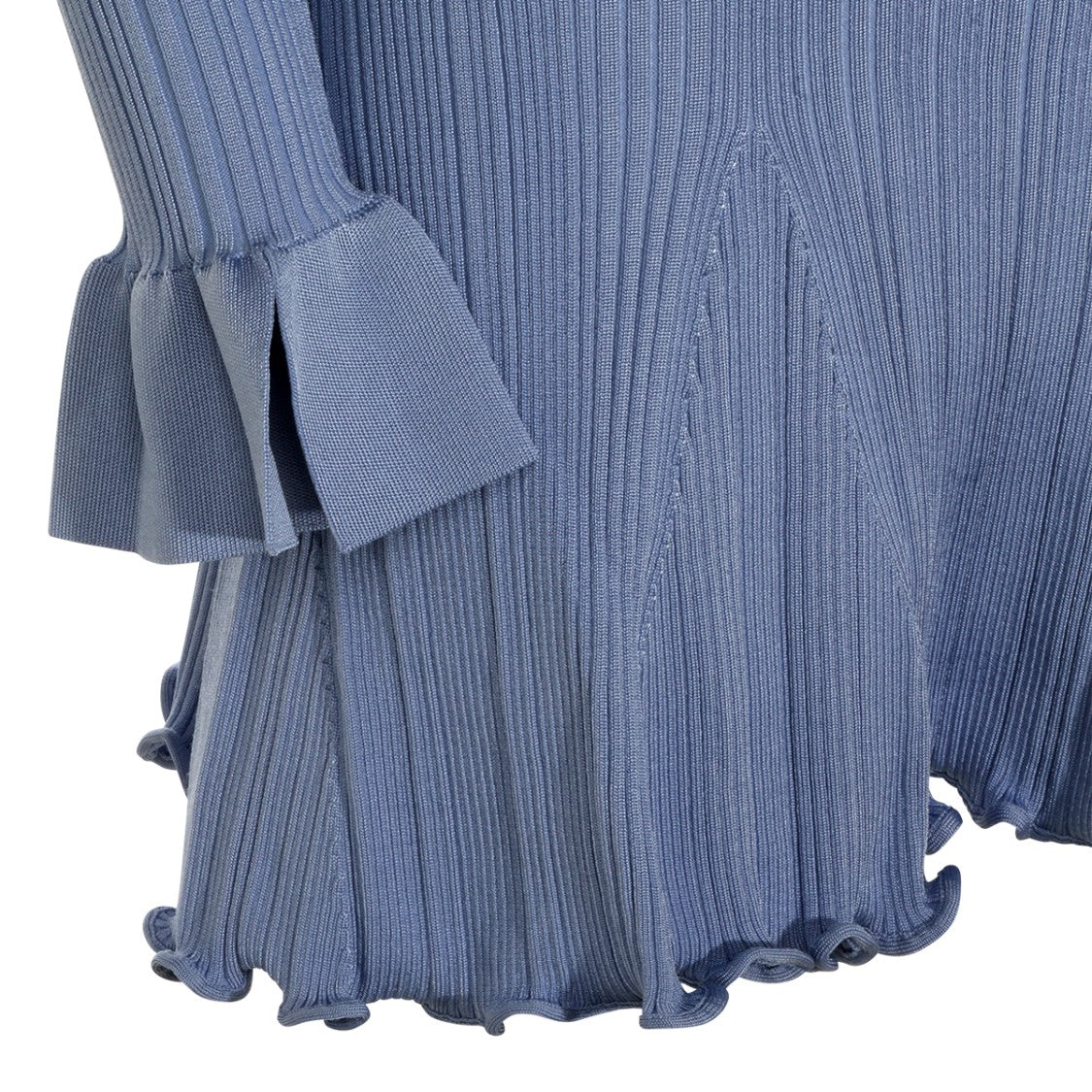 Self-Portrait Blue High-Collar Buttoned Dress
