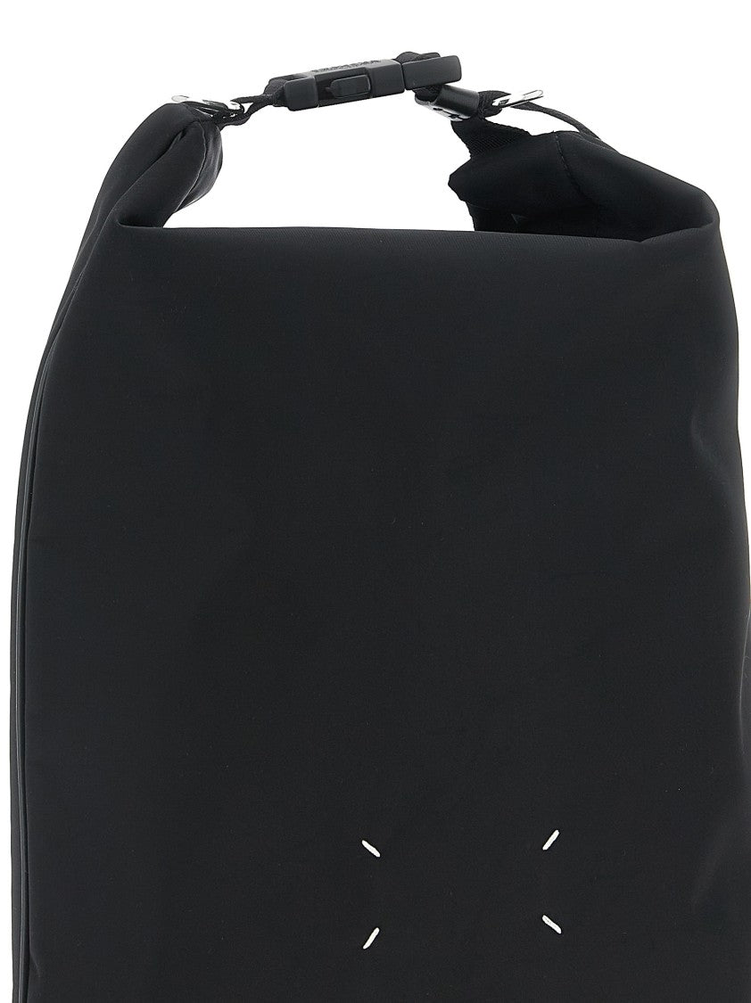 Maison Margiela Structured Tech Fabric Roll-Up Backpack With Leather Accents