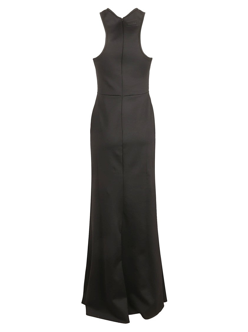 Max Mara Floor-Length Black Dress With High Neckline