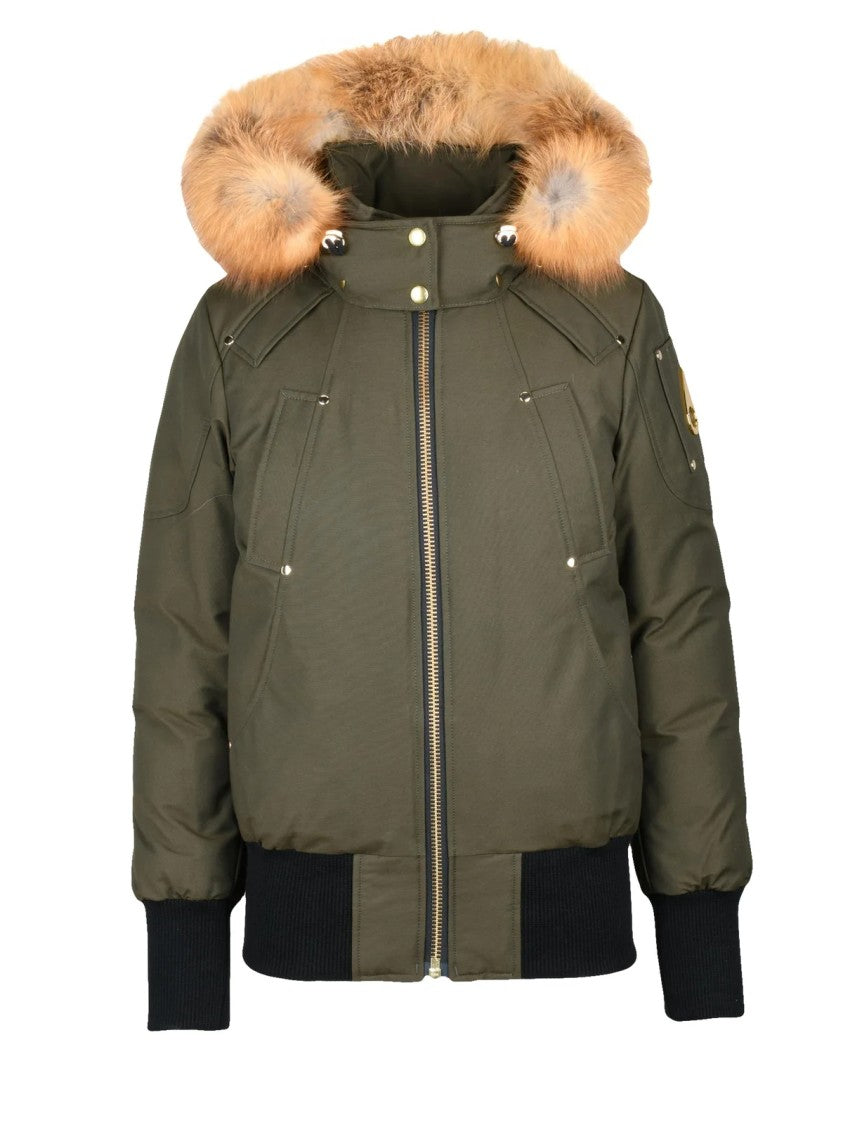 Moose Knuckles Military Green Bomber Coat