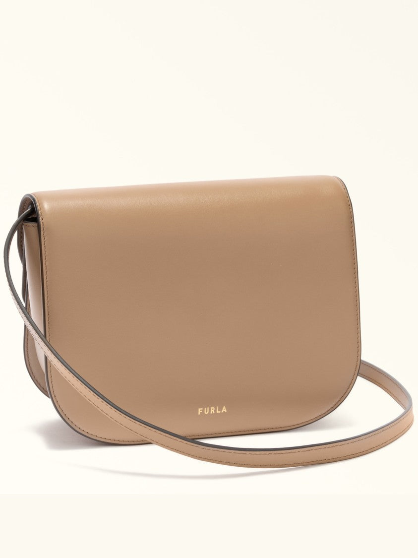 Furla Sfera S Rectangular Minimalist Black Leather Bag