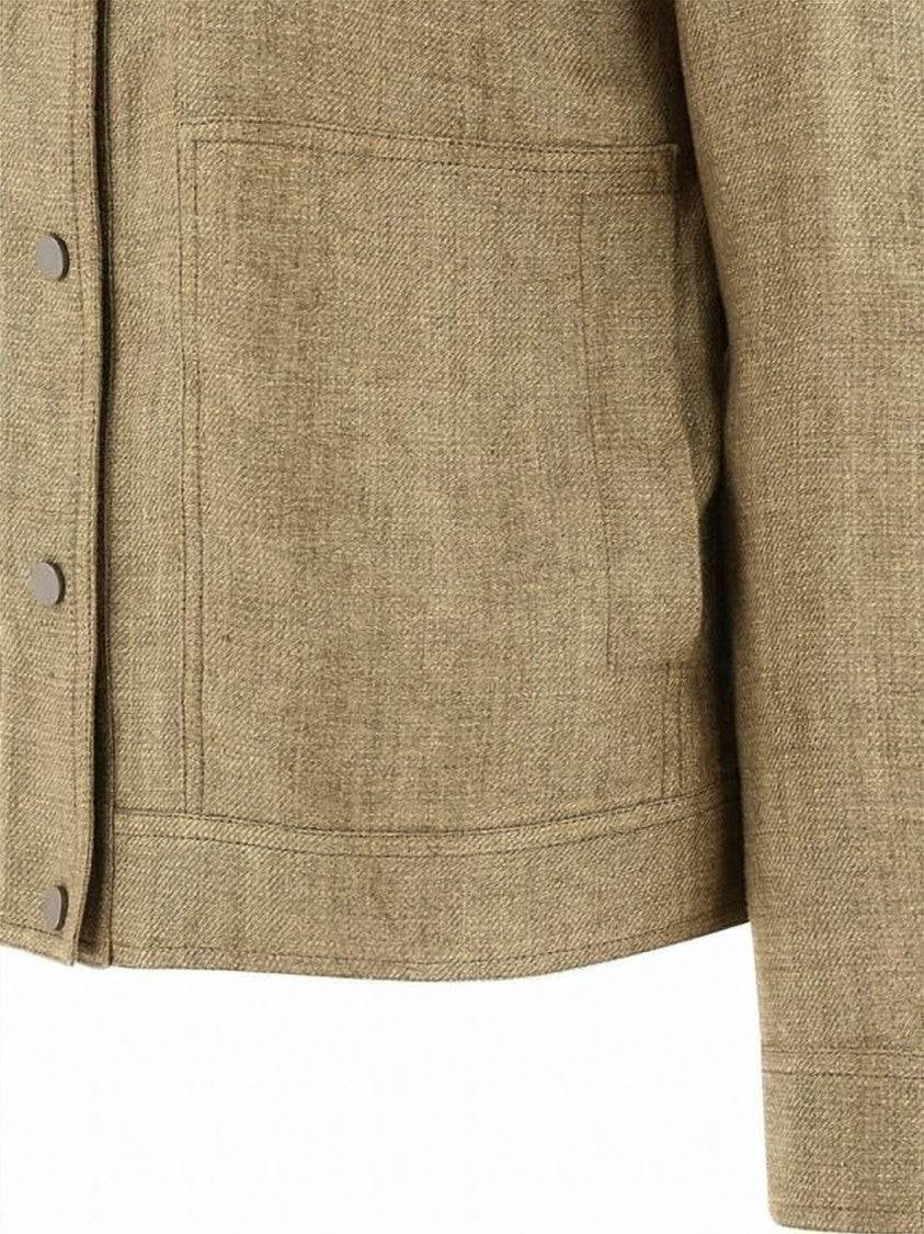 Brunello Cucinelli Structured Boxy Linen Jacket With Classic Collar