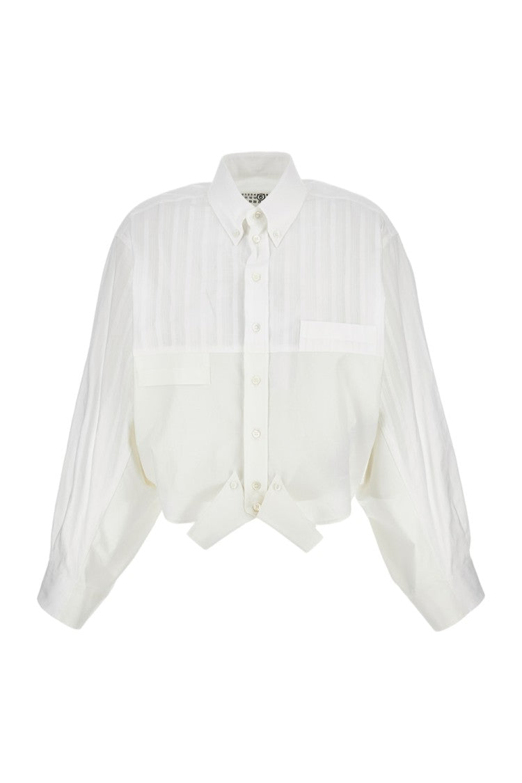 Mm6 By Maison Margiela Asymmetrical Cotton Shirt With Soft Fit