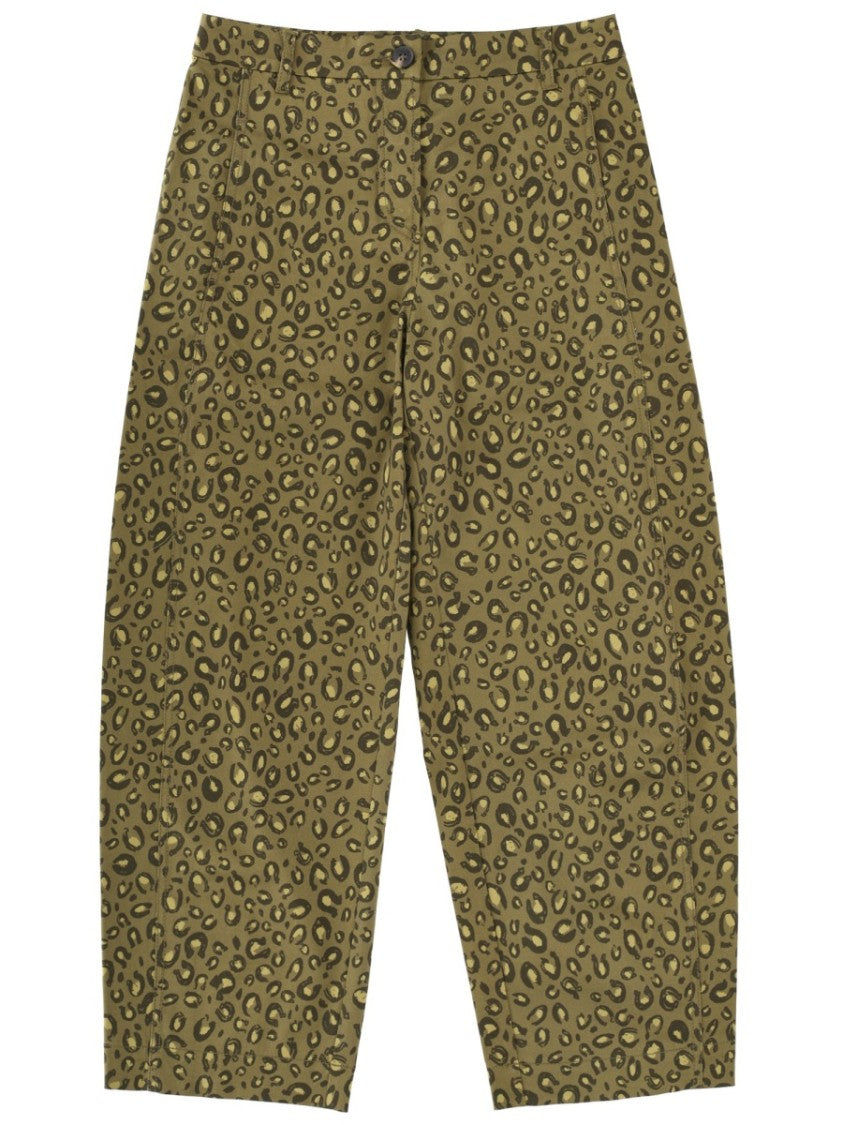 Ps Paul Smith Animal Print Cropped Cotton Pants