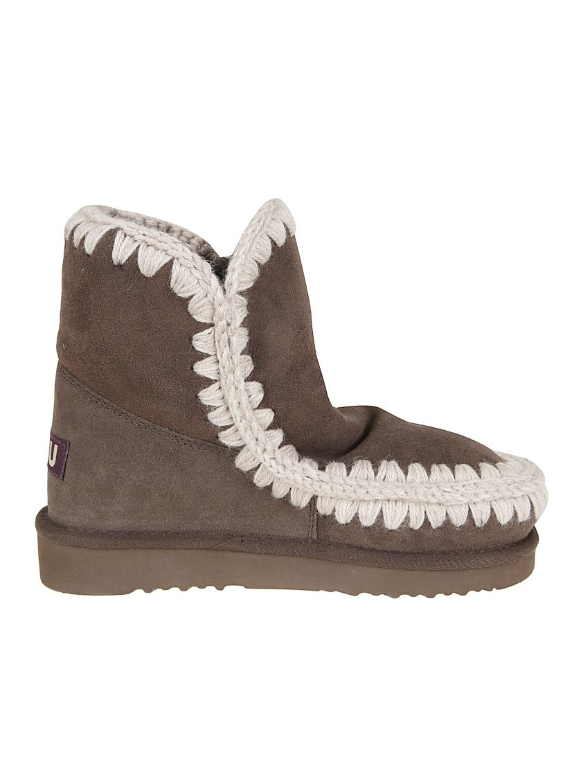 Mou Sheepskin Ankle Boots With Plush Lining