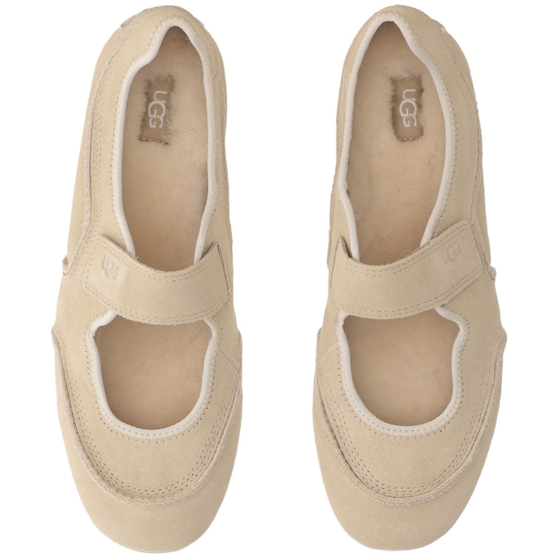 Ugg Light Beige Quill Mary Jane Suede Sneakers