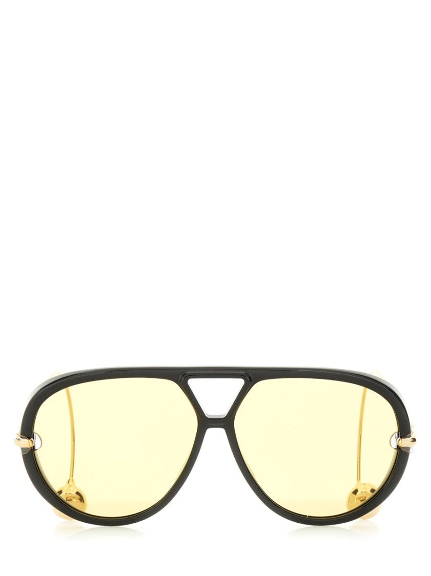 Bottega Veneta Aviator-Style Sunglasses With Double Bridge Design And Tinted Lenses
