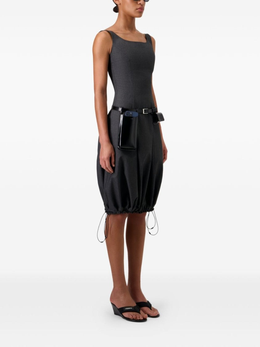Coperni White Fitted Bodice Bubble Hem Dress