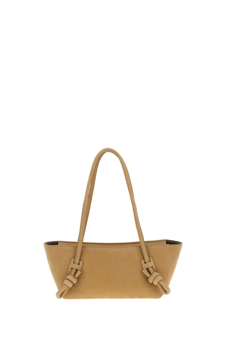 Hereu Suede Calfskin Leather Bag With Knotted Handles