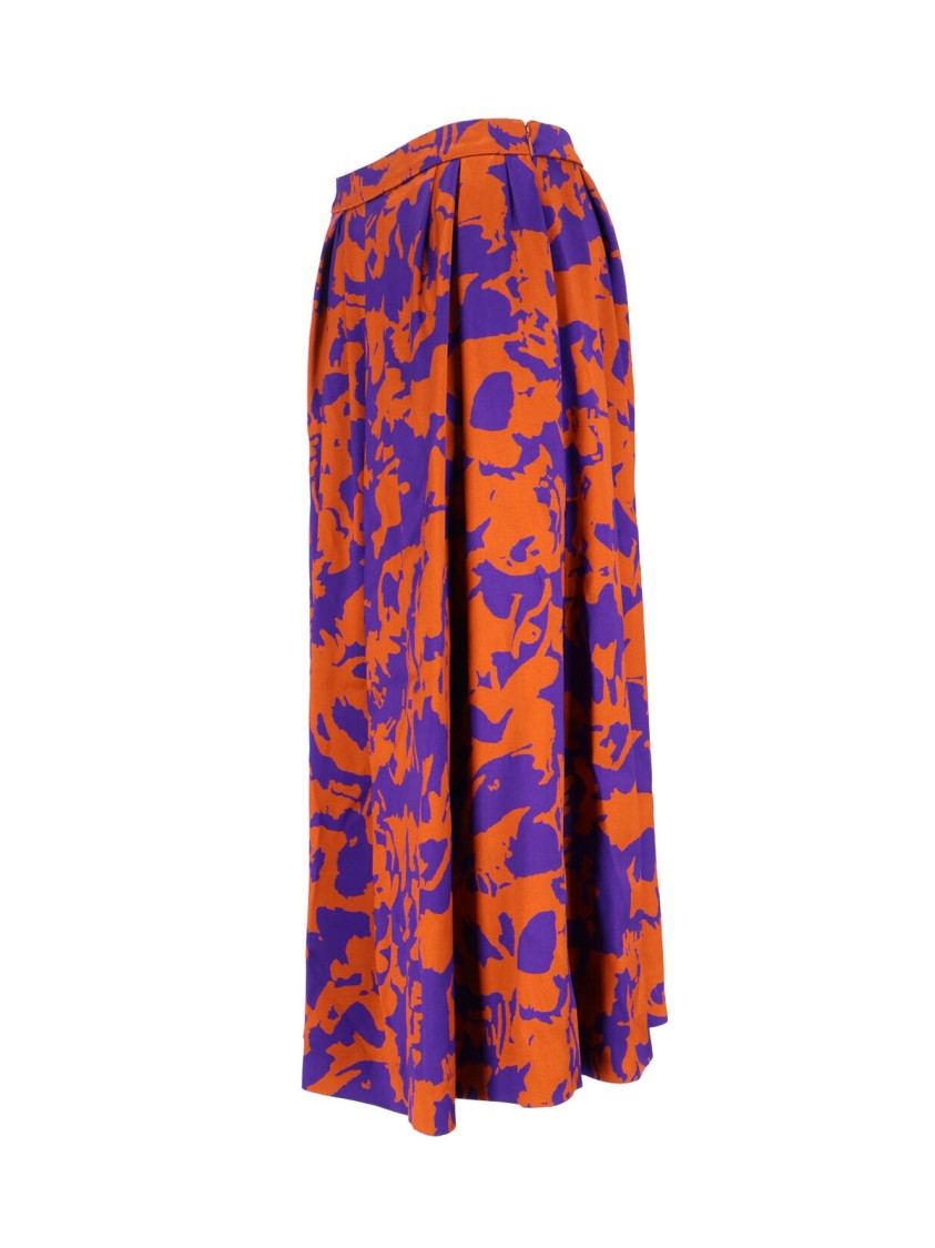 Dries Van Noten Flowing Orange Skirt With Smooth Texture